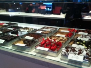 chocolate in display case